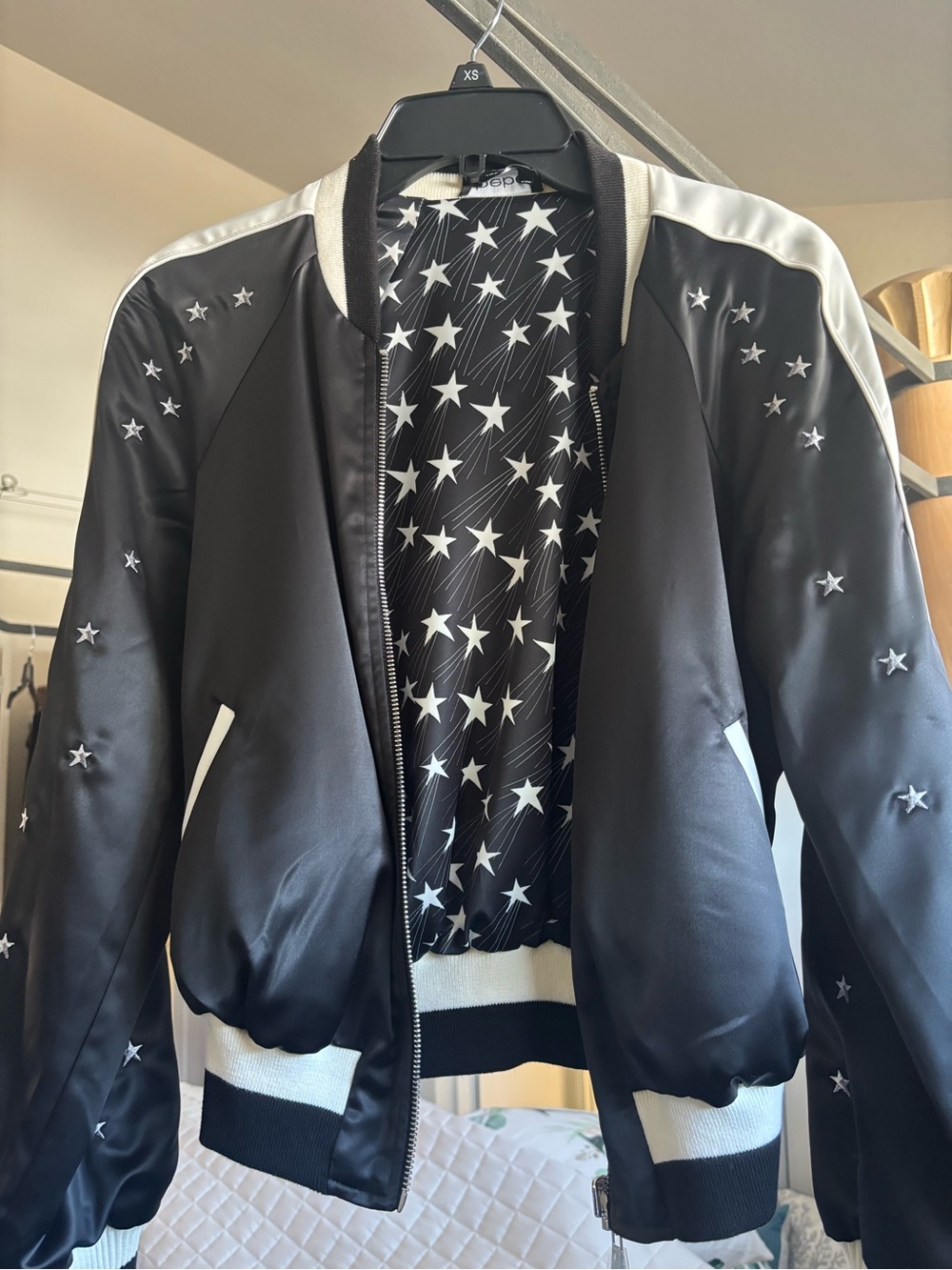 Bebe reversible star print jacket